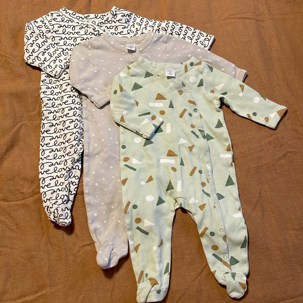 Nordstrom Cotton Baby Footies Size 3-6 Month